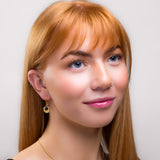 Celtic Circle Earrings in Silver with 24ct Gold and Black Onyx