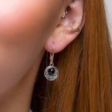Celtic Circle Earrings in Silver and Black Onyx