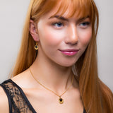 Celtic Circle Friendship Necklace in Silver with 24ct Gold and Black Onyx