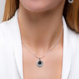 Celtic Circle Friendship Necklace in Silver and Black Onyx