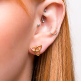 Celtic Knot Stud Earrings in Silver with 24ct Gold