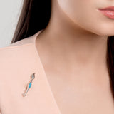 Artist's Paint Brush Brooch in Silver and Turquoise