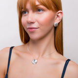 Textured Circle Necklace in Sterling Silver