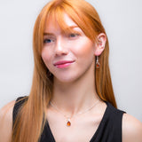 Teardrop Twist Necklace in Silver and Amber