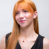 Pear Drop Necklace in Silver and Amber