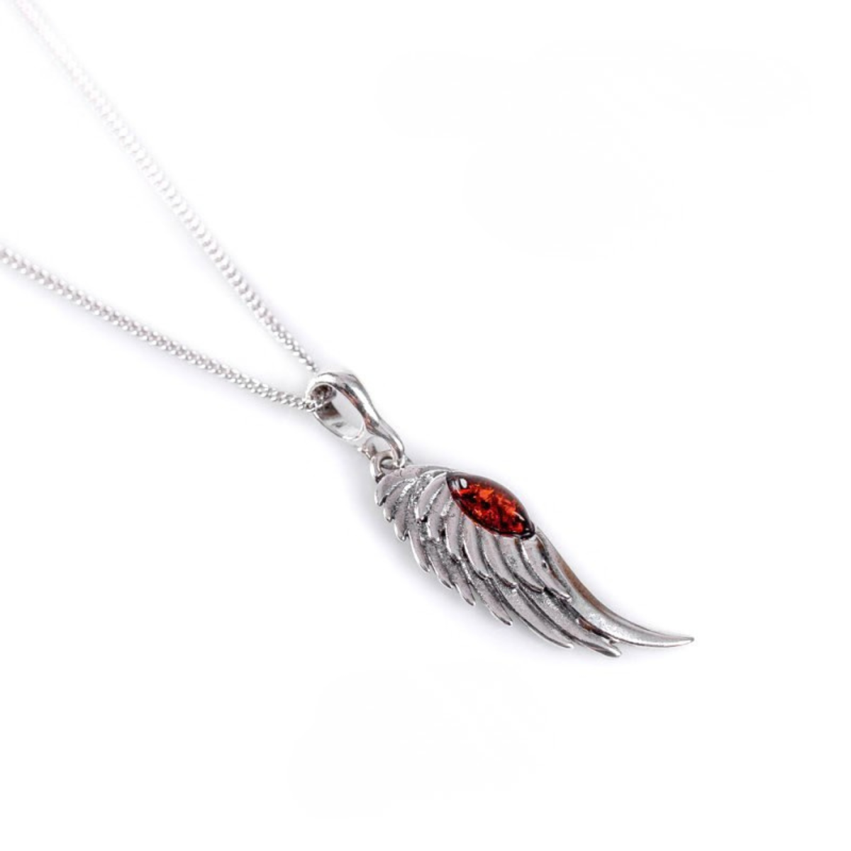 Angel Wing Necklace Amber
