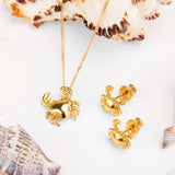 Cute Crab Necklace in Silver with 24ct Gold
