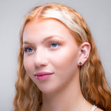 Simple Cross Stud Earrings in Silver