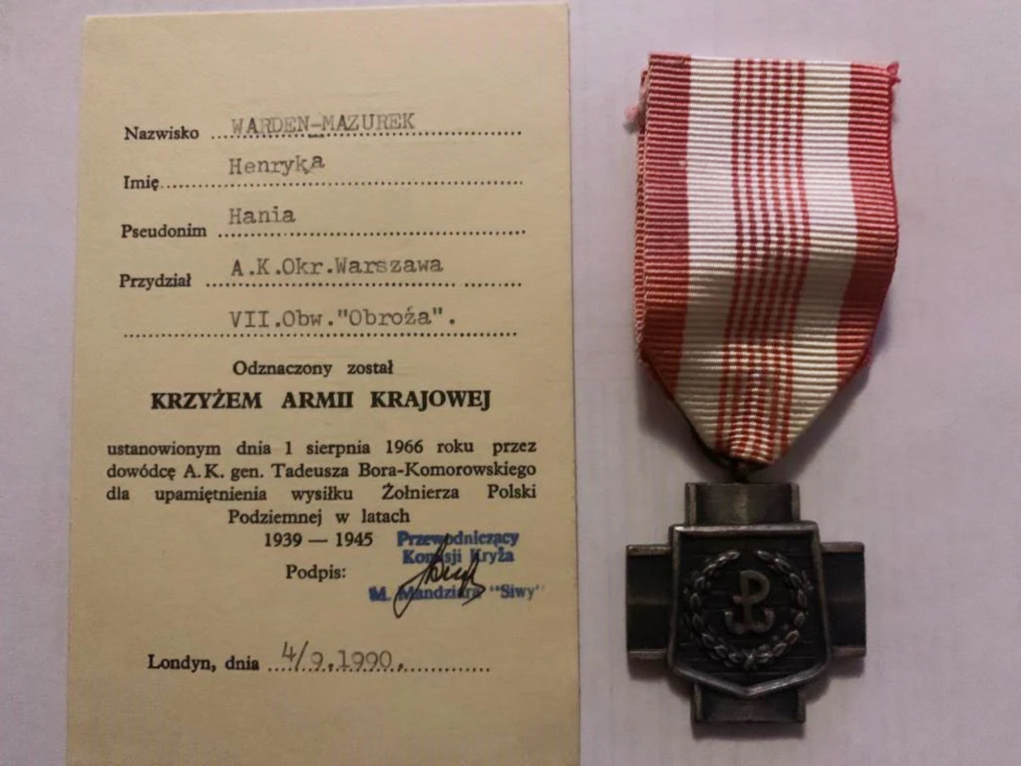 Medal with ribbon and certificate on a light background