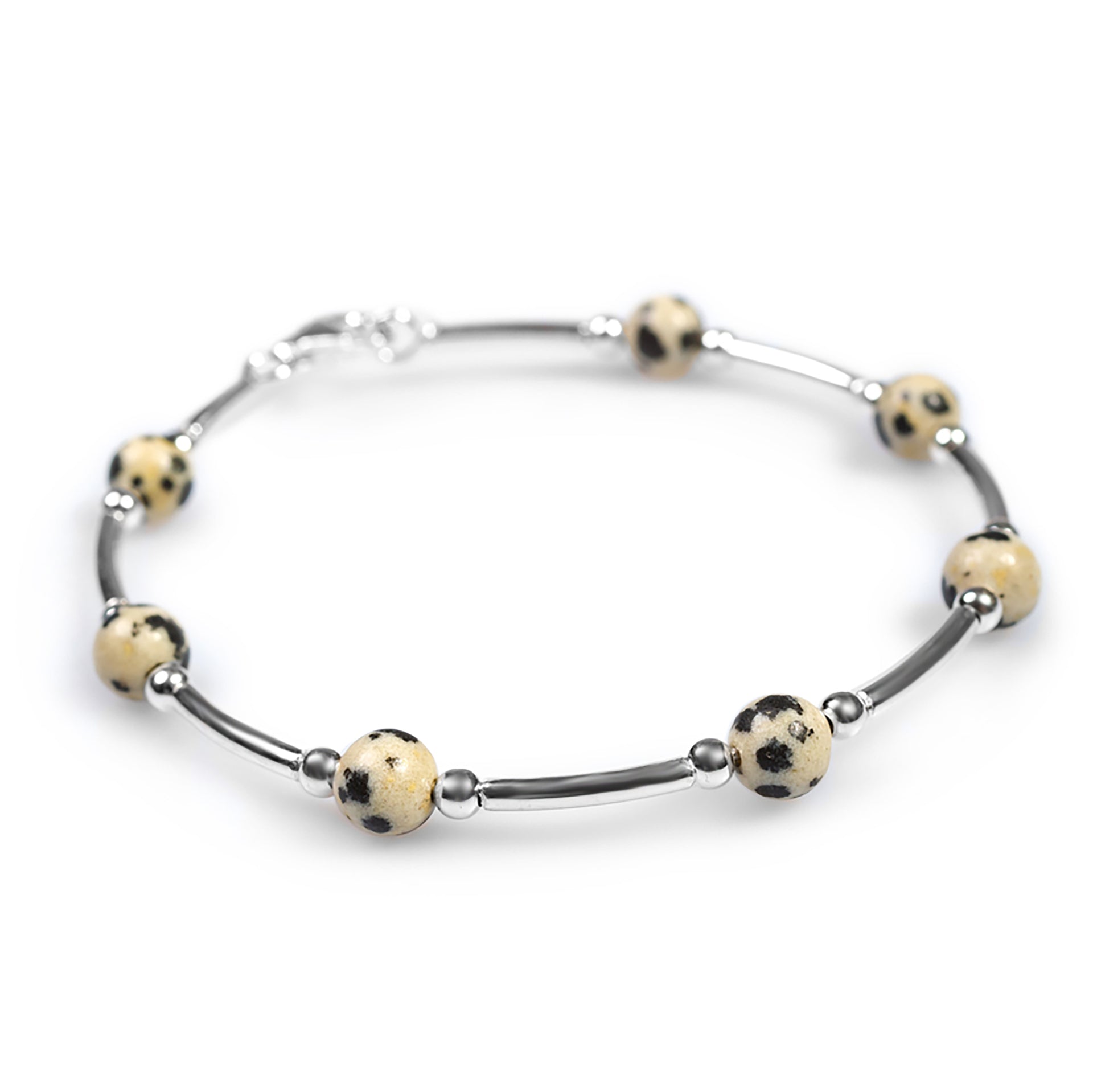 Bead Tube Bracelet Dalmatian Jasper