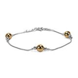 Bead Bracelet in Silver and Gold Hematite