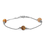 Bead Bracelet in Silver and Desert Picture Jasper