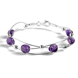 Weaved Bangle in Silver and Amethyst