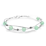 Weaved Bangle in Silver and Aventurine
