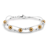 Weaved Bangle in Silver and Gold Hematite