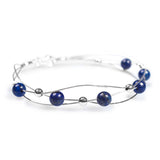 Weaved Bangle in Silver and Lapis Lazuli