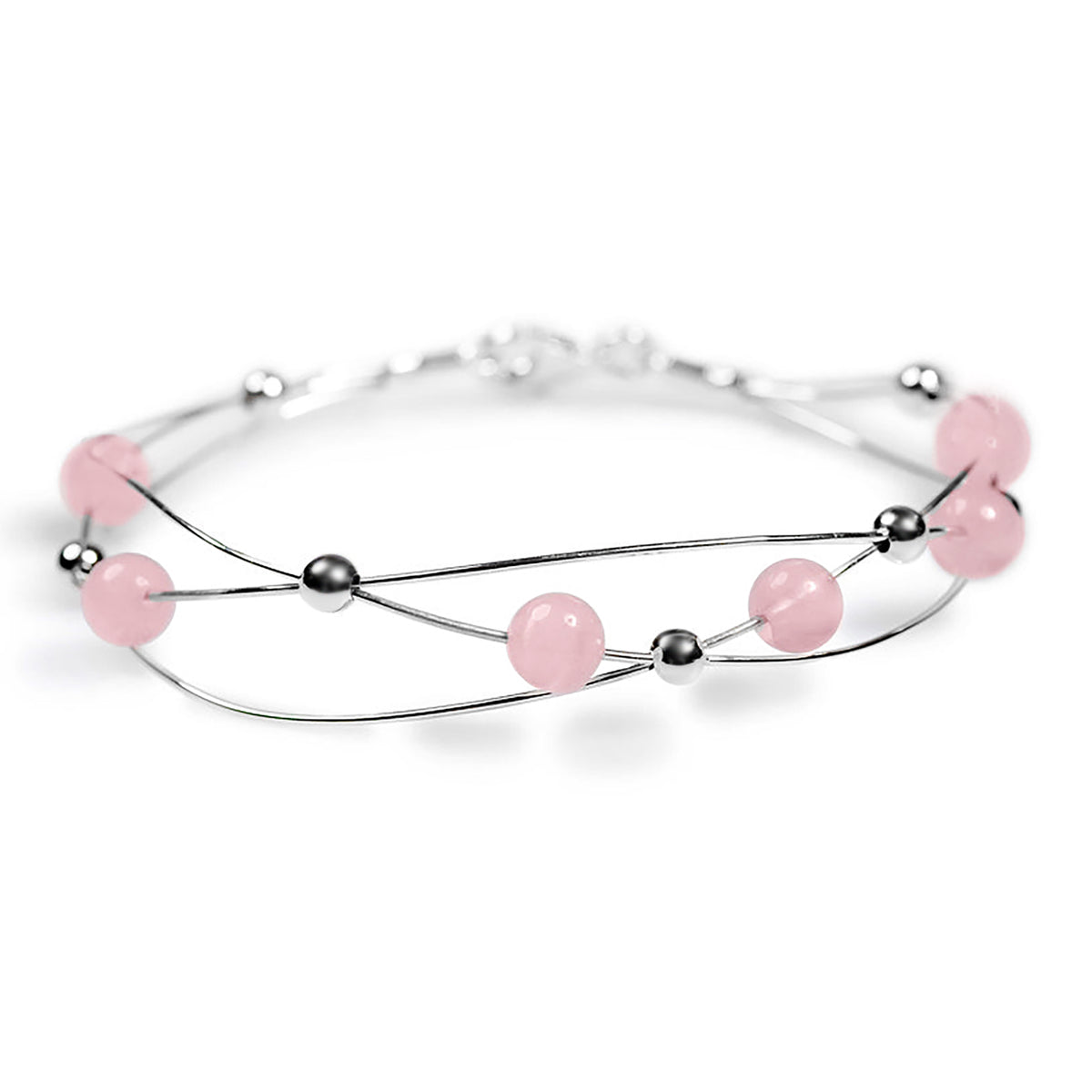 Weaved Bangle Silver Quartz