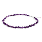 Mini Nugget Bead Necklace in Silver and Amethyst
