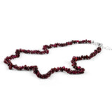 Mini Nugget Bead Necklace in Silver and Garnet