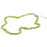 Mini Nugget Bead Necklace in Silver and Peridot