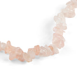 Mini Nugget Bead Necklace in Silver and Rose Quartz