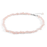 Mini Nugget Bead Necklace in Silver and Rose Quartz