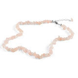 Mini Nugget Bead Necklace in Silver and Rose Quartz
