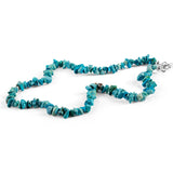 Mini Nugget Bead Necklace in Silver and Natural Turquoise