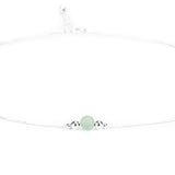 Delicate Single Stone Necklace in Silver and Aventurine