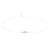 Delicate Single Stone Necklace in Silver and Aventurine