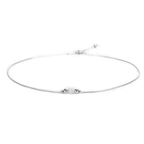 Delicate Single Stone Necklace in Silver and Moonstone
