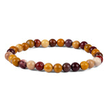 Stretch Bead Bracelet in Mookaite Jasper