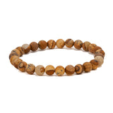 Stretch Bead Bracelet in Desert Brown Picture Jasper