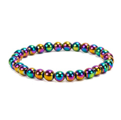 Stretch Bead Bracelet in Rainbow Titanium