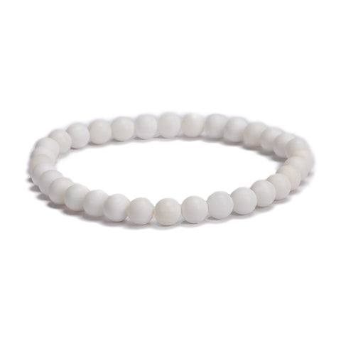 Stretch Bead Bracelet in White Shell