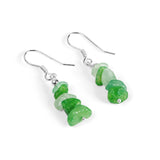 Mini Nugget Bead Hook Earrings in Silver & Aventurine