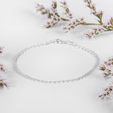 925 Sterling Silver Double Heart Link Bracelet