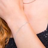 925 Sterling Silver Double Heart Link Bracelet
