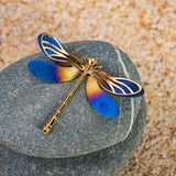 Statement Dragonfly Brooch with Sterling Silver with 24ct Gold & Titanium