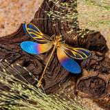 Statement Dragonfly Brooch with Sterling Silver with 24ct Gold & Titanium