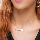 English Emperor Dragonfly Necklace in Silver