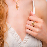 Dragonfly Ring in Silver with 24ct Gold