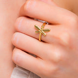 Dragonfly Ring in Silver with 24ct Gold