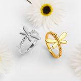 Dragonfly Ring in Silver with 24ct Gold