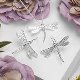 English Emperor Dragonfly Statement Hook Earrings in Silver