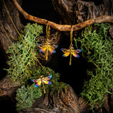 Miniature Dragonfly Necklace in Titanium & Sterling Silver with 24ct Gold