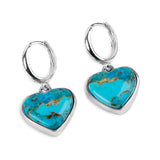 Kingsman Mohave Turquoise Heart  Earrings - Natural Designer Gemstones