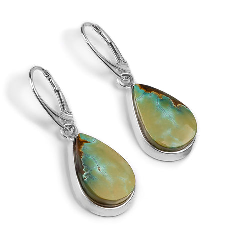 Stunning Tibetan Turquoise Earrings - Natural Designer Gemstones
