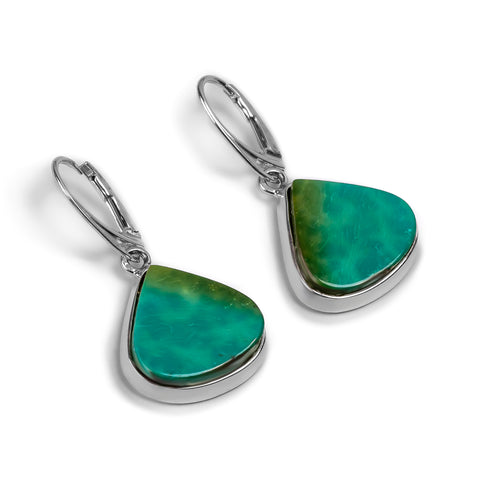 Tibetan Turquoise Earrings - Natural Designer Gemstones