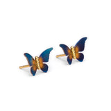 Butterfly Stud Earrings in Titanium & Sterling Silver with 24ct Gold